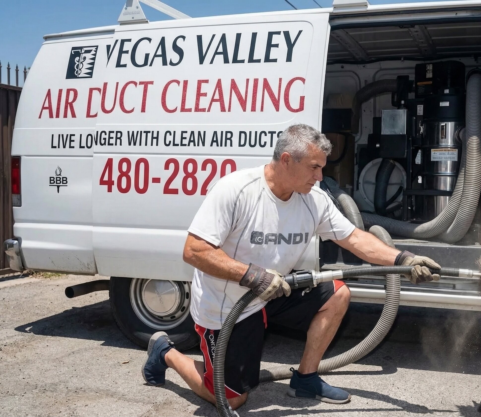Vegas Valley Air Duct Cleaning technician at work
